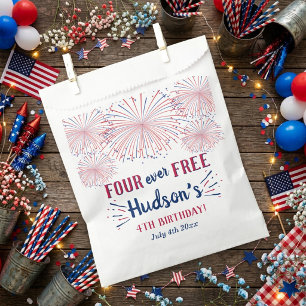 Four Ever Free! 4th Of July 4th Birthday Party Favour Bags