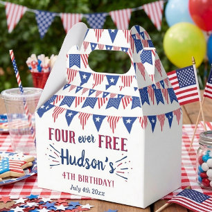 Four Ever Free! 4th Of July 4th Birthday Party Favour Box