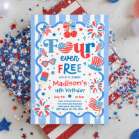 Four Ever Free 4th Of July 4th Birthday Party