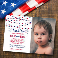 Four Ever Free! 4th Of July 4th Birthday Photo