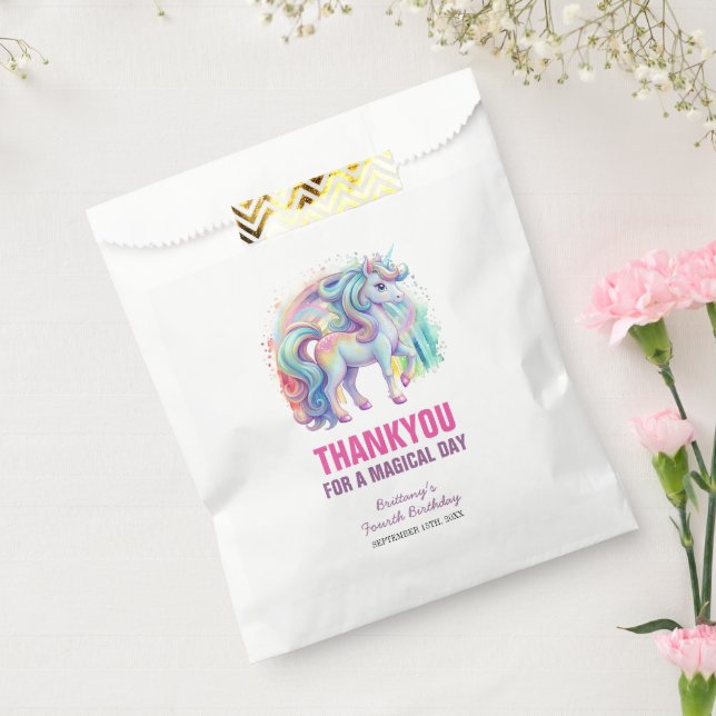 Four Ever Magical Pastel Unicorn Fourth Birthday Favour Bags (Sealed)
