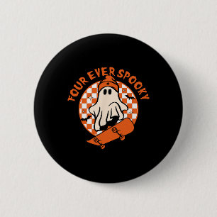 Four Ever Spooky 4th Birthday Halloween Skateboard 6 Cm Round Badge