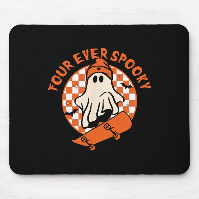 Four Ever Spooky 4th Birthday Halloween Skateboard Mouse Pad (Front)