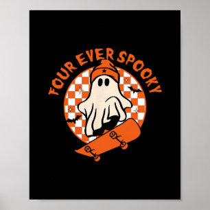 Four Ever Spooky 4th Birthday Halloween Skateboard Poster