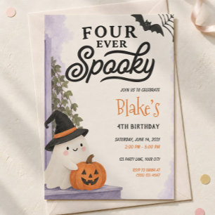 Four Ever Spooky 4th Birthday Invitation