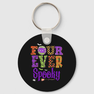 Four Ever Spooky Ghost Halloween 4th Birthday Part Key Ring