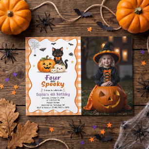 Four-ever Spooky Halloween 4th Birthday Invitation