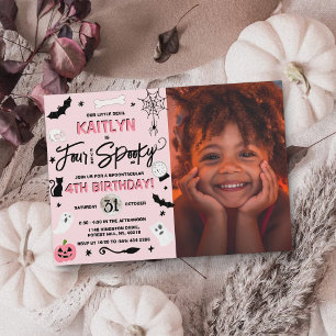Four Ever Spooky! Halloween 4th Birthday Photo Invitation