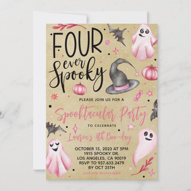 Four Ever Spooky Halloween Birthday Invitation (Front)