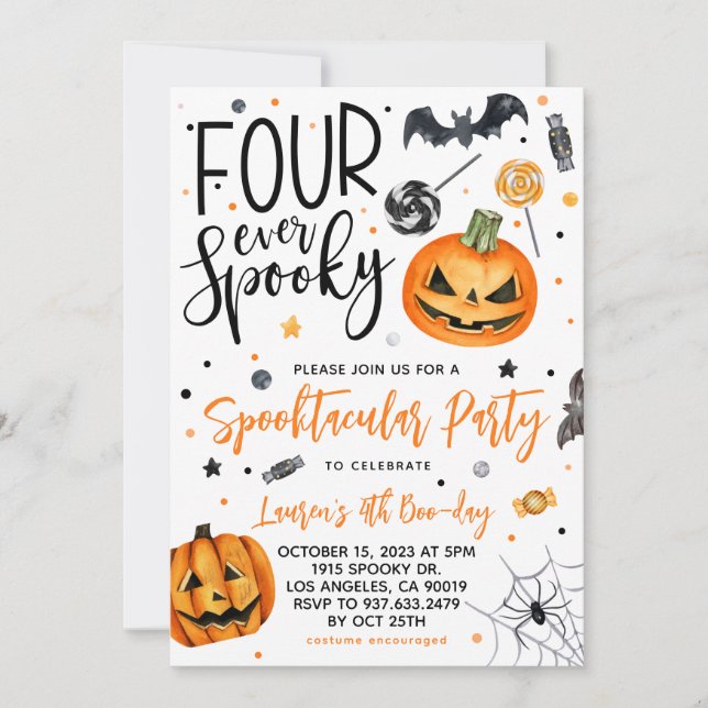 Four Ever Spooky Halloween Birthday Invitation (Front)