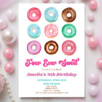 Four Ever Sweet Doughnut Sprinkles 4th Birthday Pa