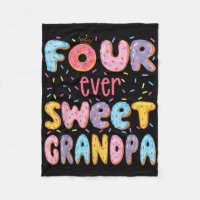 Four Ever Sweet Grandpa 4th Birthday Girl Doughnut
