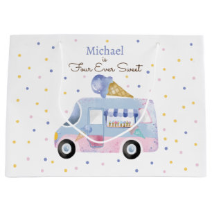 Four ever sweet ice cream truck forth birthday large gift bag