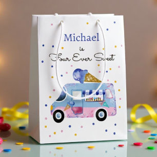 Four ever sweet ice cream truck forth birthday medium gift bag