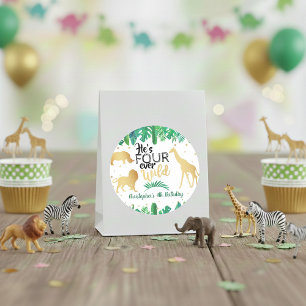 Four Ever Wild Boys 4th Birthday Classic Round Sticker