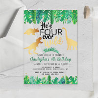 Four Ever Wild Dinosaur Boys 4th Birthday