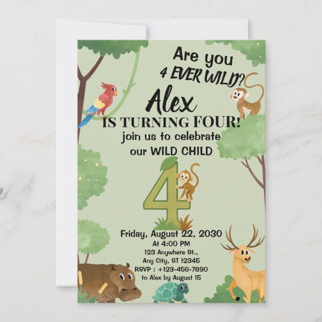 Four Ever Wild Invitation (Front)
