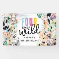 FOUR ever Wild! Safari Animals 4th Birthday