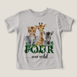 Four Ever Wild Safari Jungle Animals Kids Birthday