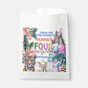 Four ever Wild three Safari Party Animal thank you Favour Bags
