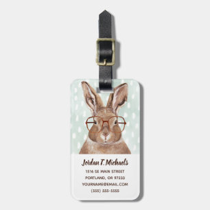 Four-Eyed Forester Bunny Rabbit Luggage Tag