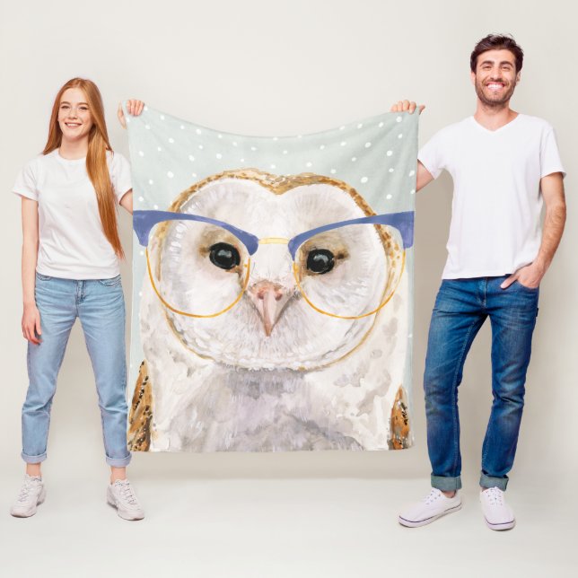 Four-Eyed Forester | Wise Owl Fleece Blanket (In Situ)