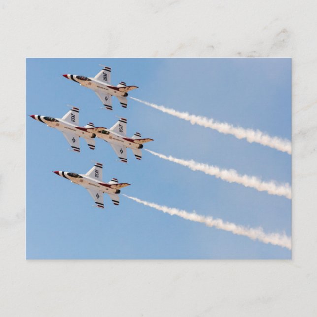 Four F-16 Thunderbirds fly in close formation Postcard (Front)