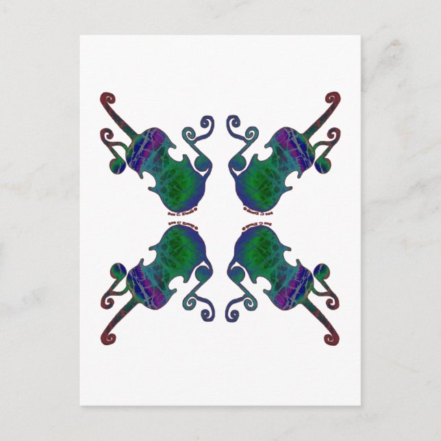 FOUR FANCY FIDDLES POSTCARD (Front)