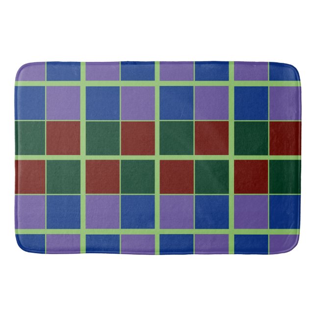 Four Fandom Colours Chequered Bath Mat (Front)
