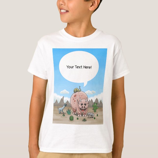 Four Fantasy Dinosaurs T-Shirt (Front)