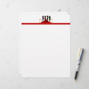 Four Fashion Models Posing on the Red Carpet