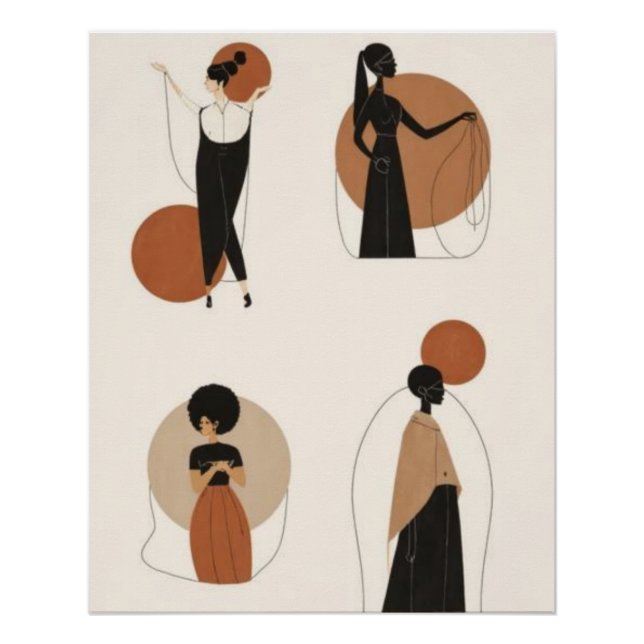 Four Feminine Forms | Modern African Abstract Wome Poster (Front)