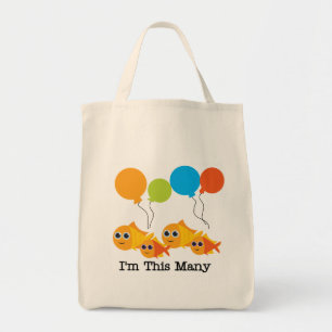 Four  Fish I'm This Many Tshirts and Gifts Tote Bag