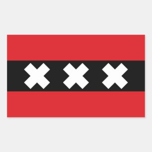 FOUR Flag of Amsterdam Rectangular Sticker