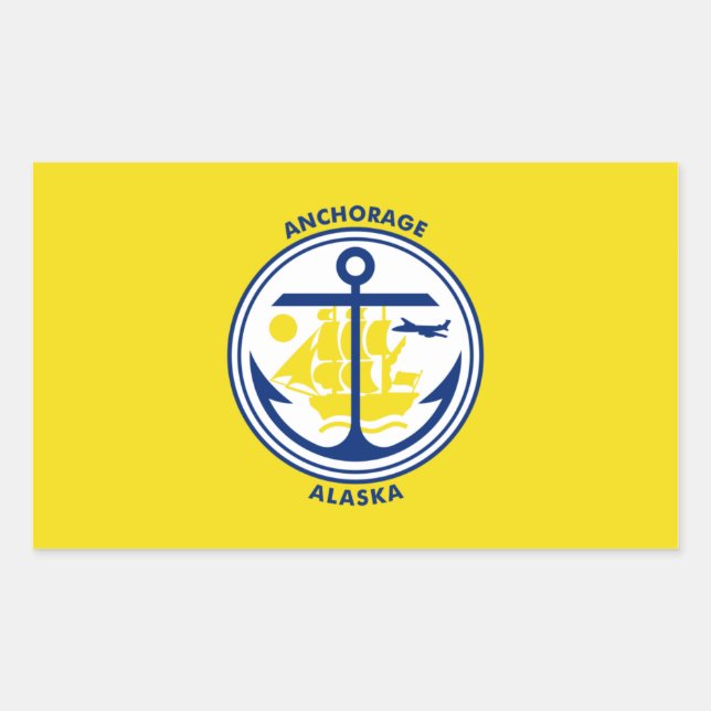 FOUR Flag of Anchorage Rectangular Sticker (Front)