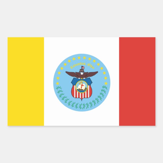 FOUR Flag of Columbus, Ohio Rectangular Sticker (Front)