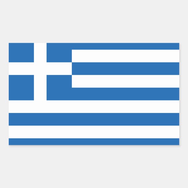 FOUR Flag of Greece "ΕΛΛΆΔΑ" Rectangular Sticker (Front)