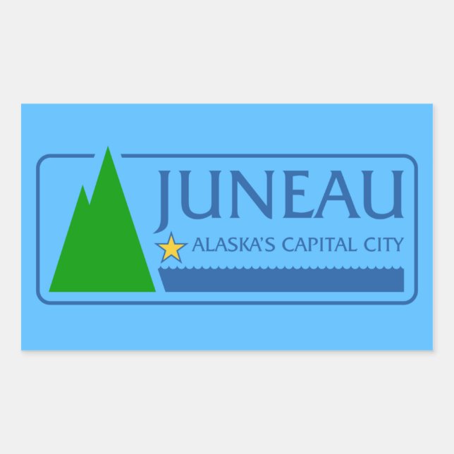 FOUR Flag of Juneau, Alaska Rectangular Sticker (Front)