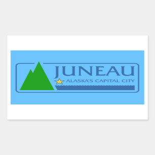 FOUR Flag of Juneau, Alaska Rectangular Sticker