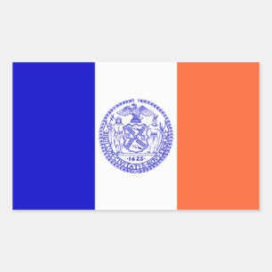 FOUR Flag of New York City Rectangular Sticker