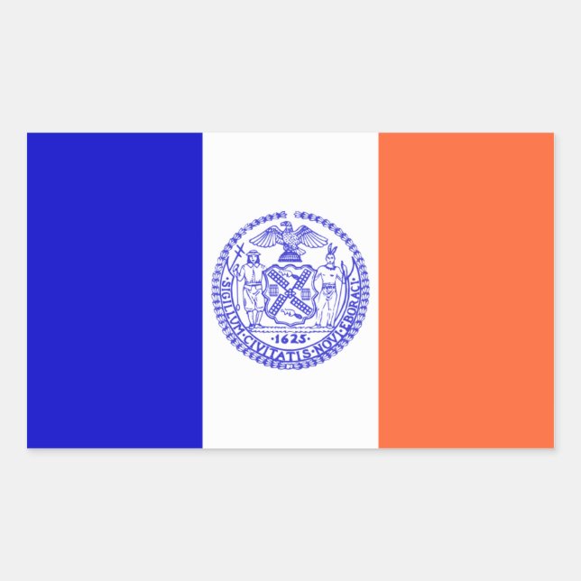 FOUR Flag of New York City Rectangular Sticker (Front)