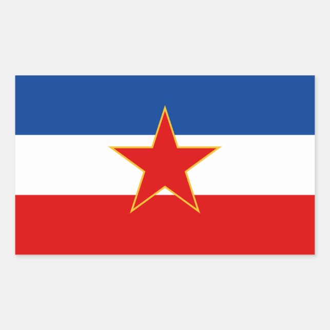 FOUR Flag of Yugoslavia (1945-1992) Rectangular Sticker (Front)