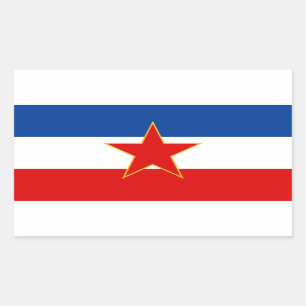 FOUR Flag of Yugoslavia (1945-1992) Rectangular Sticker