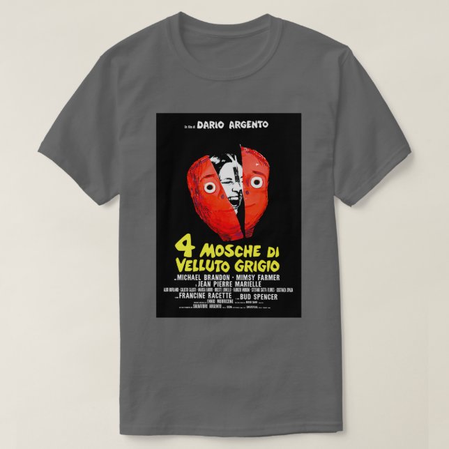 Four Flies on Gray Velvet 1972 Dario Argento  T-Shirt (Design Front)