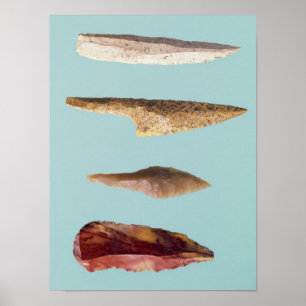 Four Flint Tools Poster