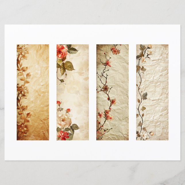 Four Floral Bookmarks (Front)