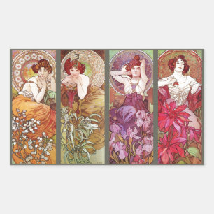 Four Floral Muchas Rectangular Sticker