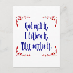 Four Flowers God Said Postcard