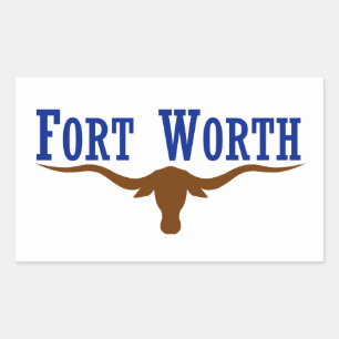 FOUR Fort Worth Flag Rectangular Sticker