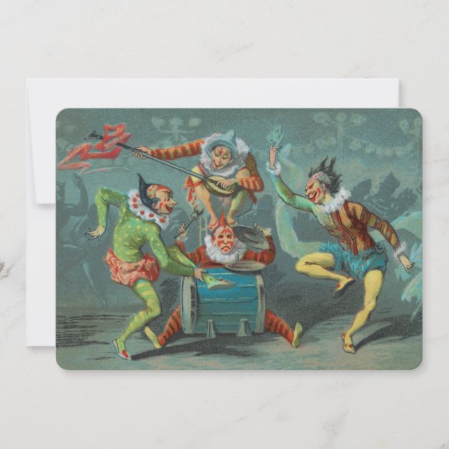 Four French Clowns Invitation (Front)